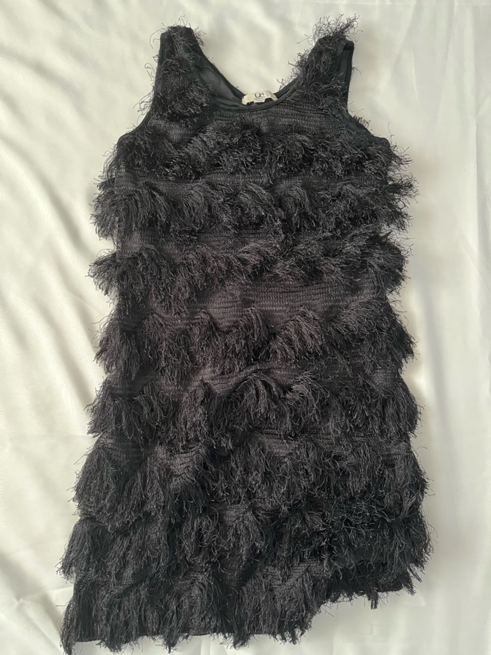 Ya Los Angeles Black Fringe Tank Dress